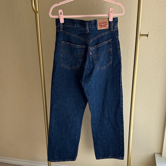 Levi's Women's Ribcage Dark Blue Jeans - Picture 2 of 6